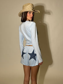 Short cardigan baby blue set