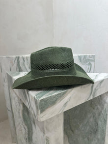 New khaki cowboy straw hat