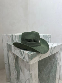 New khaki cowboy straw hat