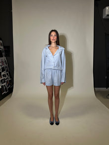 Baby blue linen longsleeve set