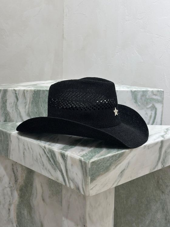 New black cowboy straw hat