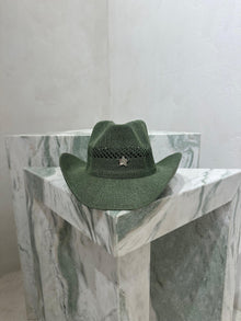 New khaki cowboy straw hat