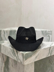 New black cowboy straw hat