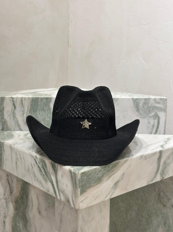 New black cowboy straw hat