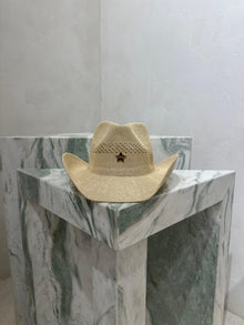 New brown cowboy straw hat
