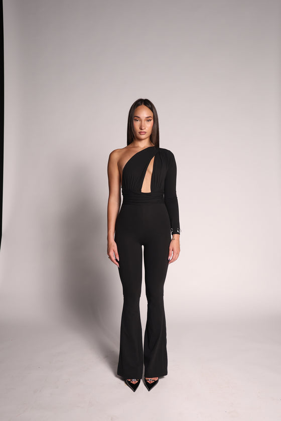 One shoulder water drop jumpsuit