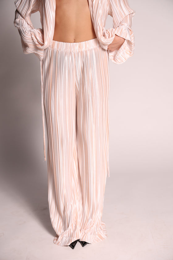 Pleated silk set